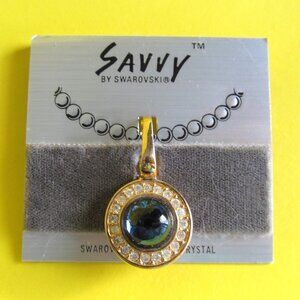 Swarovski Savvy Collection Pendant Blue with clear crystals